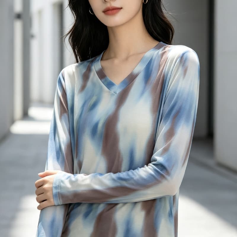 가을 신제품 레이스 기본 셔츠 여성 외국 가스 V넥 한국 스타일 몸매 가꾸기 슬림해 보이는 품격 망사 인사이드 가져 가라. 긴팔 맨위 상세 이미지 3