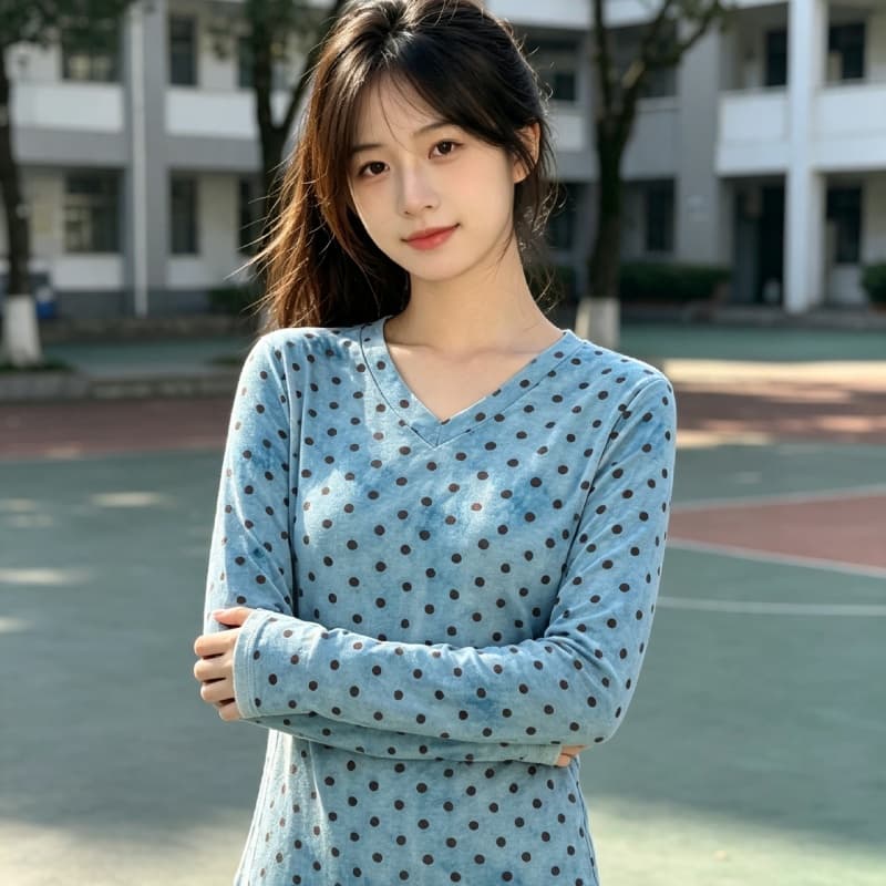 가을 신제품 레이스 기본 셔츠 여성 외국 가스 V넥 한국 스타일 몸매 가꾸기 슬림해 보이는 품격 망사 인사이드 가져 가라. 긴팔 맨위 상세 이미지 3