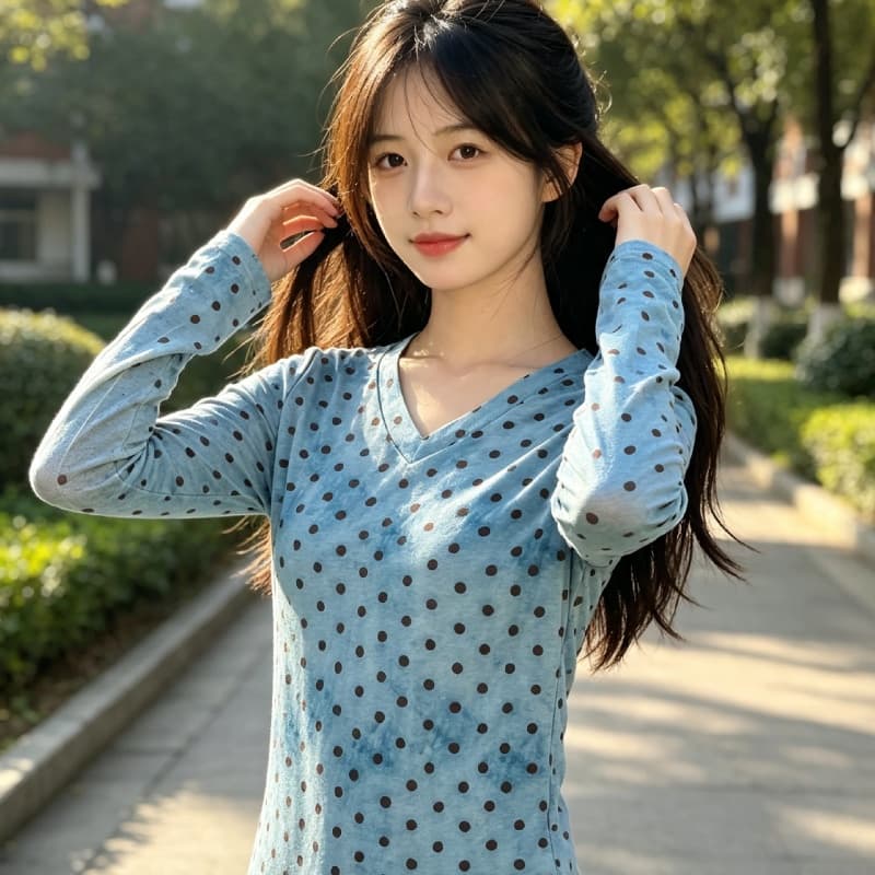 가을 신제품 레이스 기본 셔츠 여성 외국 가스 V넥 한국 스타일 몸매 가꾸기 슬림해 보이는 품격 망사 인사이드 가져 가라. 긴팔 맨위 상세 이미지 6