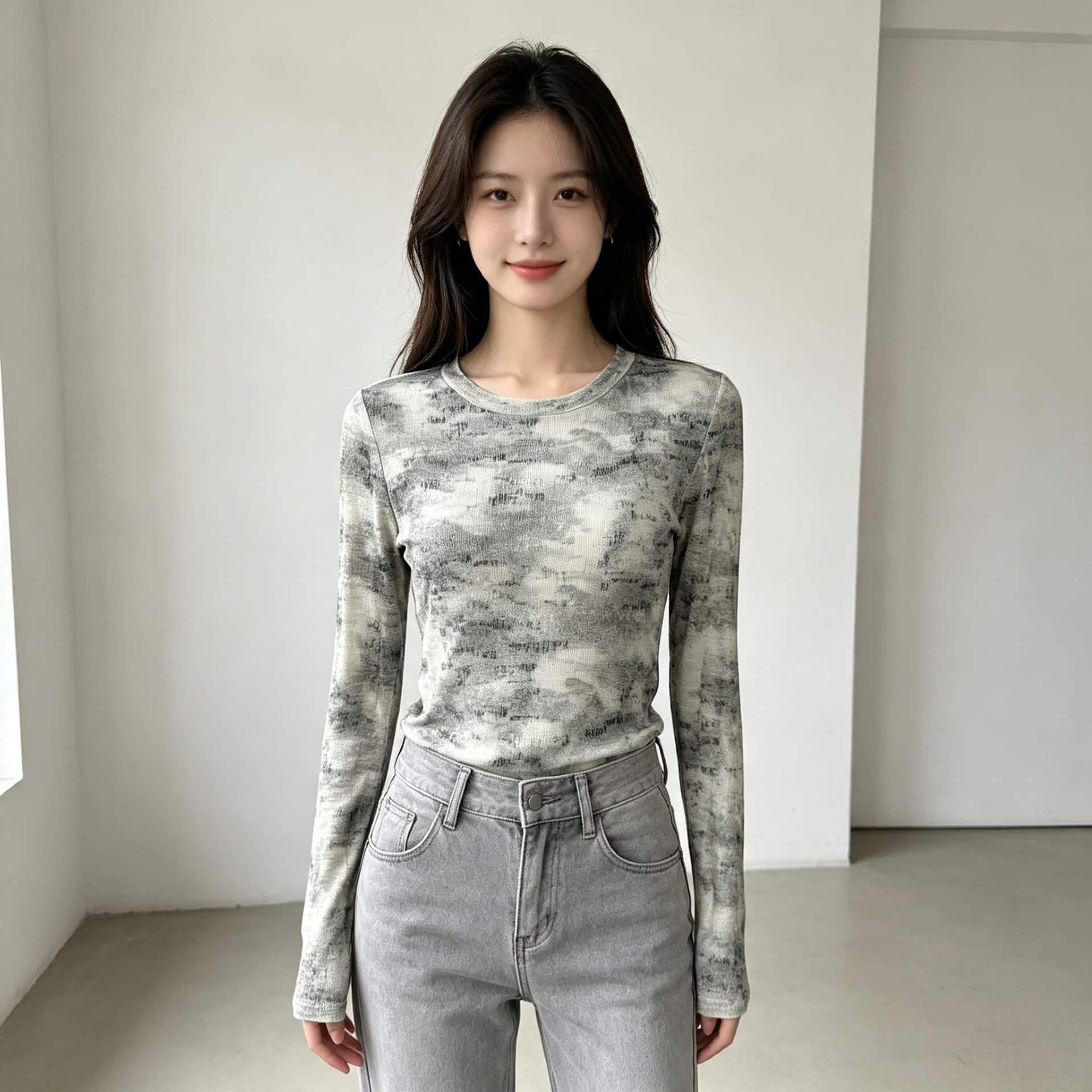 가을 신제품 레이스 기본 셔츠 여성 외국 가스 라운드 넥 한국 스타일 몸매 가꾸기 슬림해 보이는 품격 망사 인사이드 가져 가라. 긴팔 맨위 이미지 3