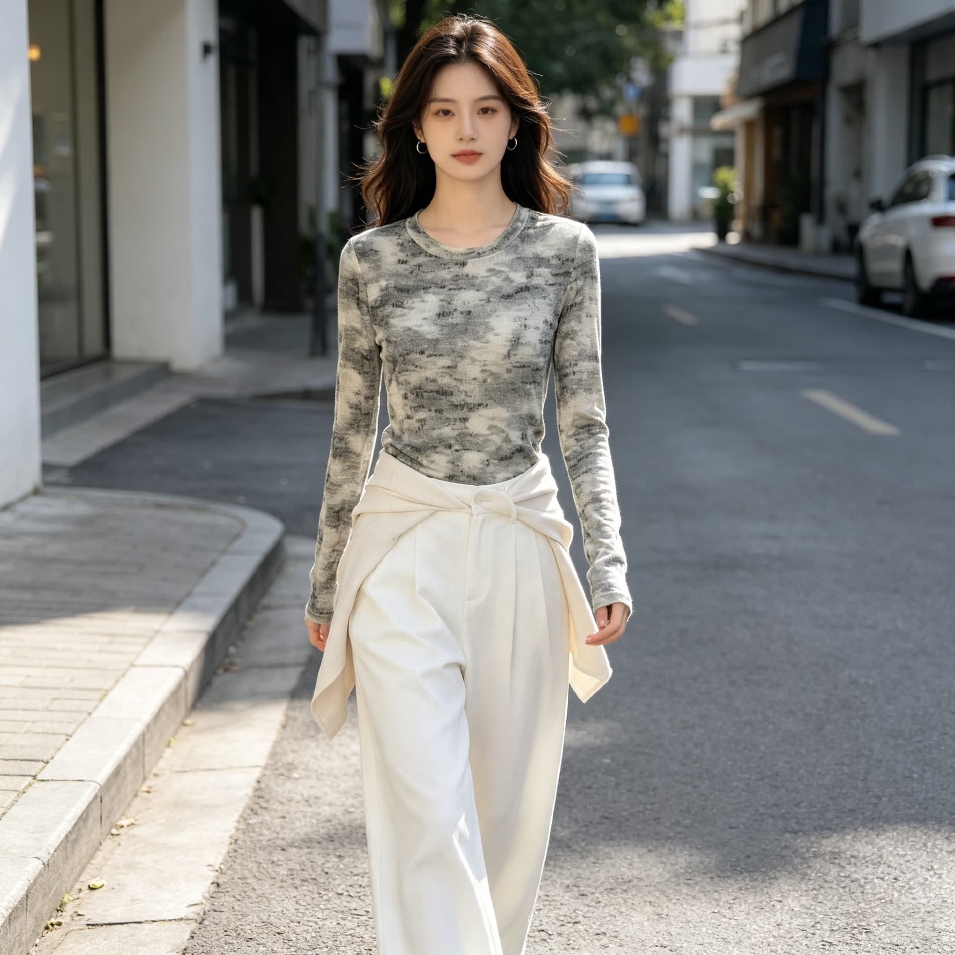 가을 신제품 레이스 기본 셔츠 여성 외국 가스 라운드 넥 한국 스타일 몸매 가꾸기 슬림해 보이는 품격 망사 인사이드 가져 가라. 긴팔 맨위 상세 이미지 16