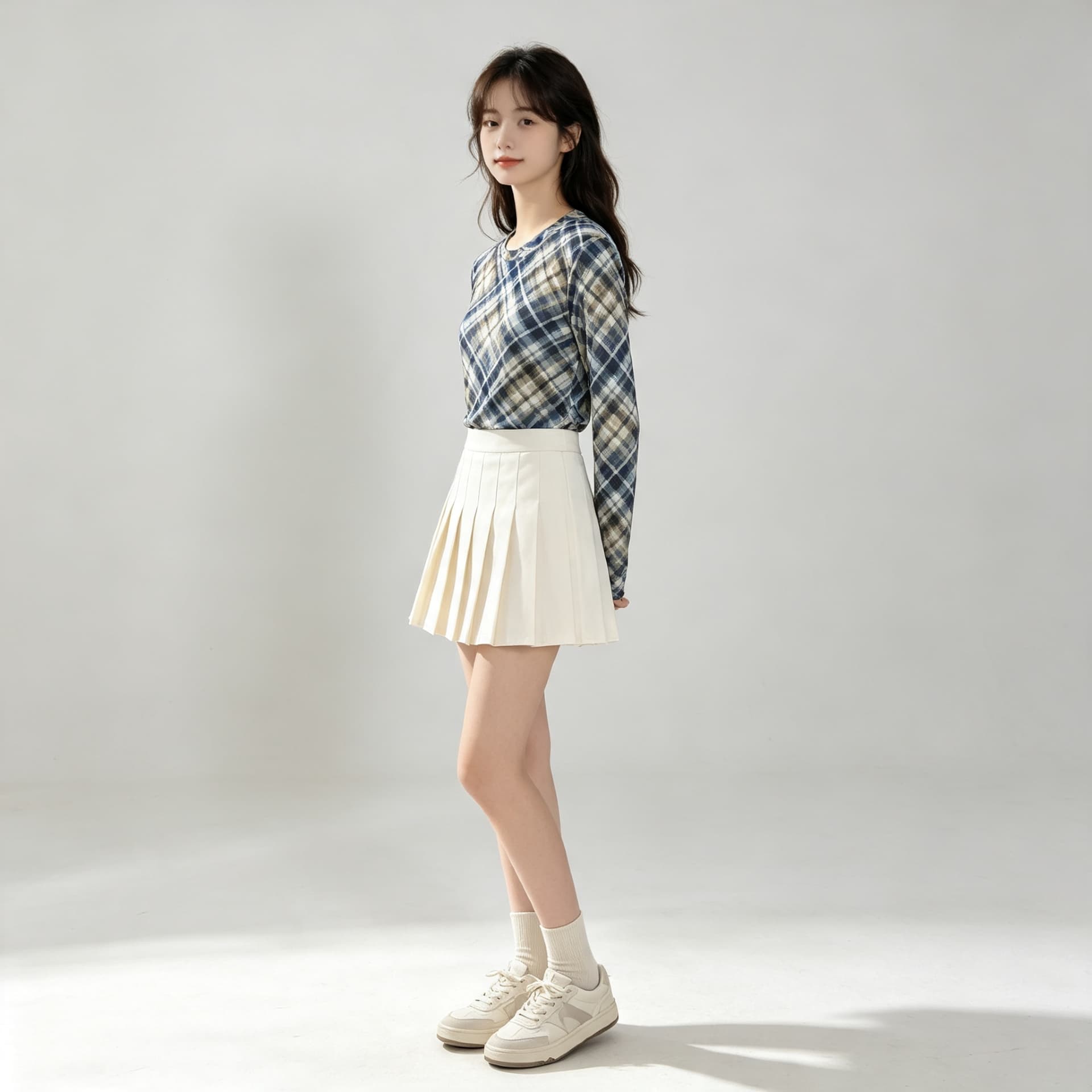 가을 레트로 망사 기본 셔츠 여성 외국 가스 라운드 넥 한국 스타일 몸매 가꾸기 슬림해 보이는 품격 인사이드 가져 가라. 긴팔 맨위 이미지 2