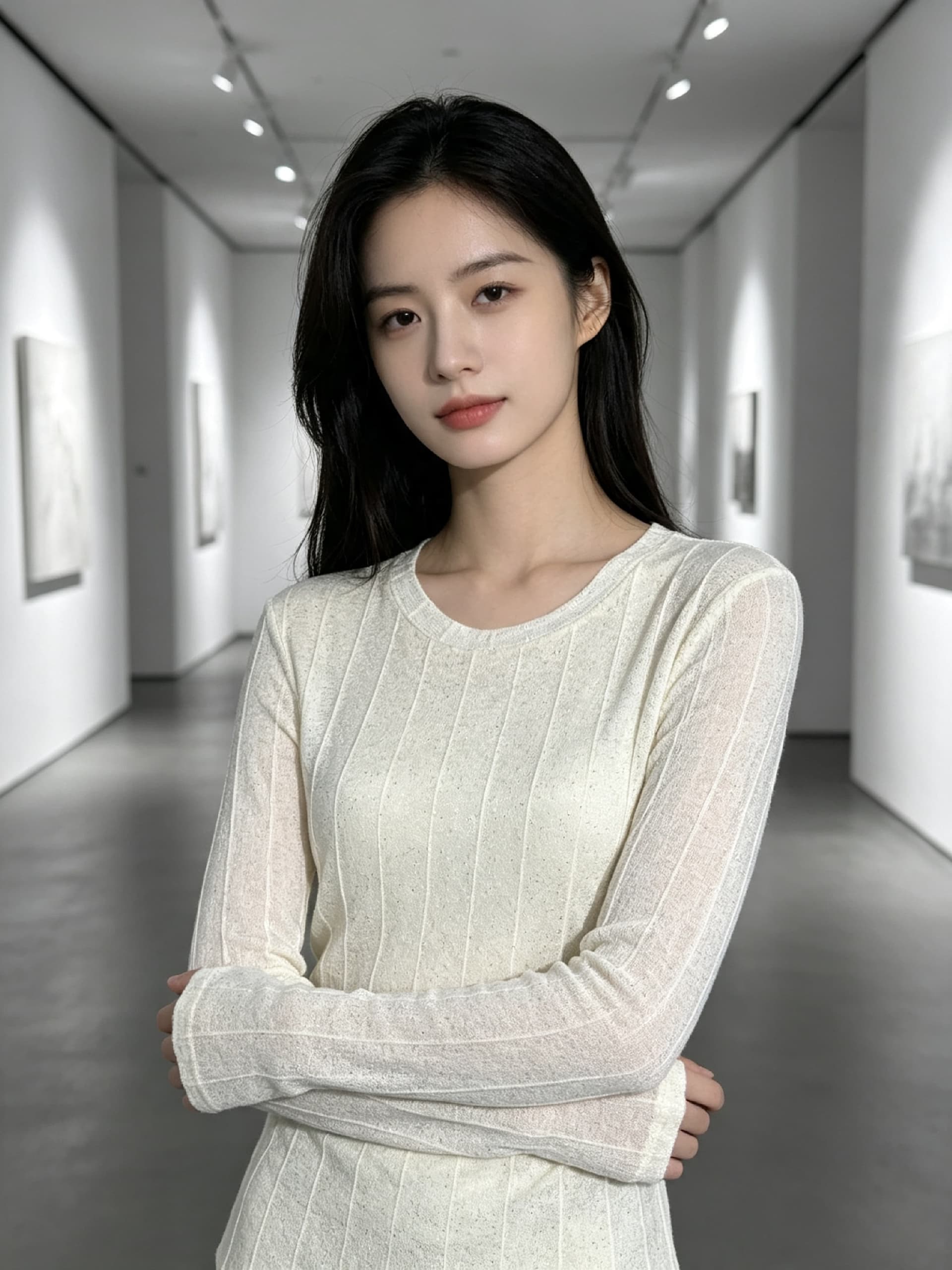 가을 신제품 레이스 기본 셔츠 여성 외국 가스 라운드 넥 한국 스타일 몸매 가꾸기 슬림해 보이는 품격 망사 인사이드 가져 가라. 긴팔 맨위 이미지 4