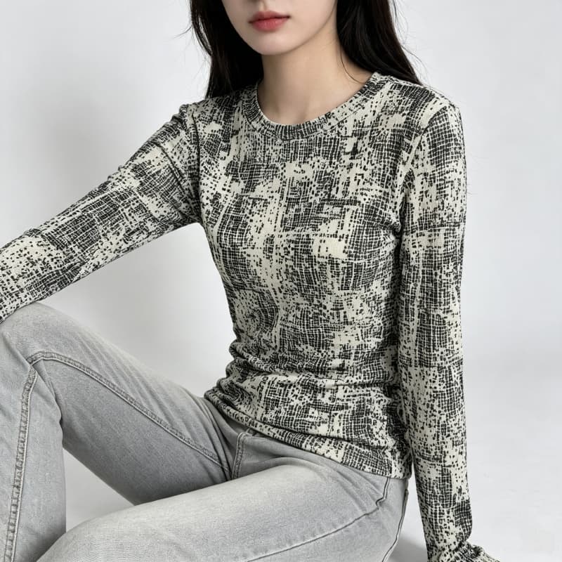 가을 신제품 레이스 기본 셔츠 여성 외국 가스 라운드 넥 한국 스타일 몸매 가꾸기 슬림해 보이는 품격 망사 인사이드 가져 가라. 긴팔 맨위 상세 이미지 7