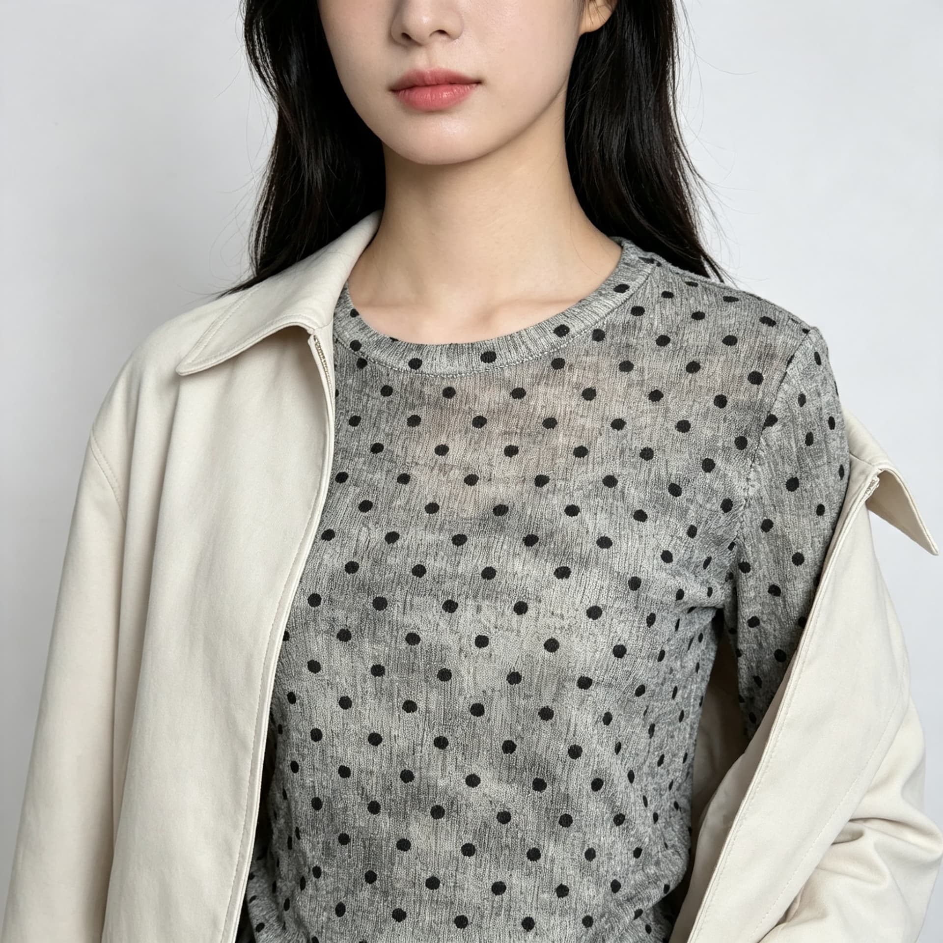 가을 신제품 레이스 기본 셔츠 여성 외국 가스 라운드 넥 한국 스타일 몸매 가꾸기 슬림해 보이는 품격 망사 인사이드 가져 가라. 긴팔 맨위 이미지 5