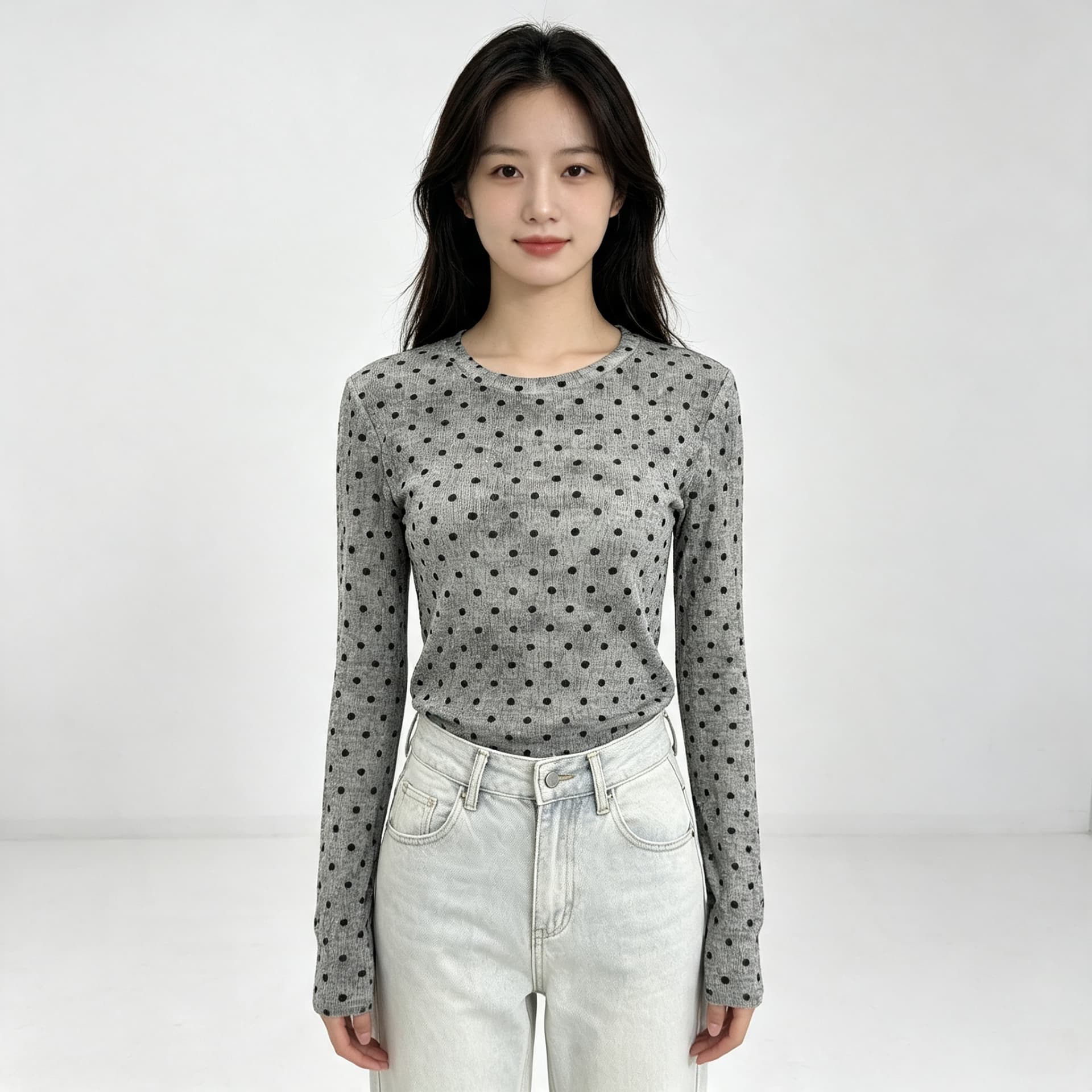 가을 신제품 레이스 기본 셔츠 여성 외국 가스 라운드 넥 한국 스타일 몸매 가꾸기 슬림해 보이는 품격 망사 인사이드 가져 가라. 긴팔 맨위 이미지 3