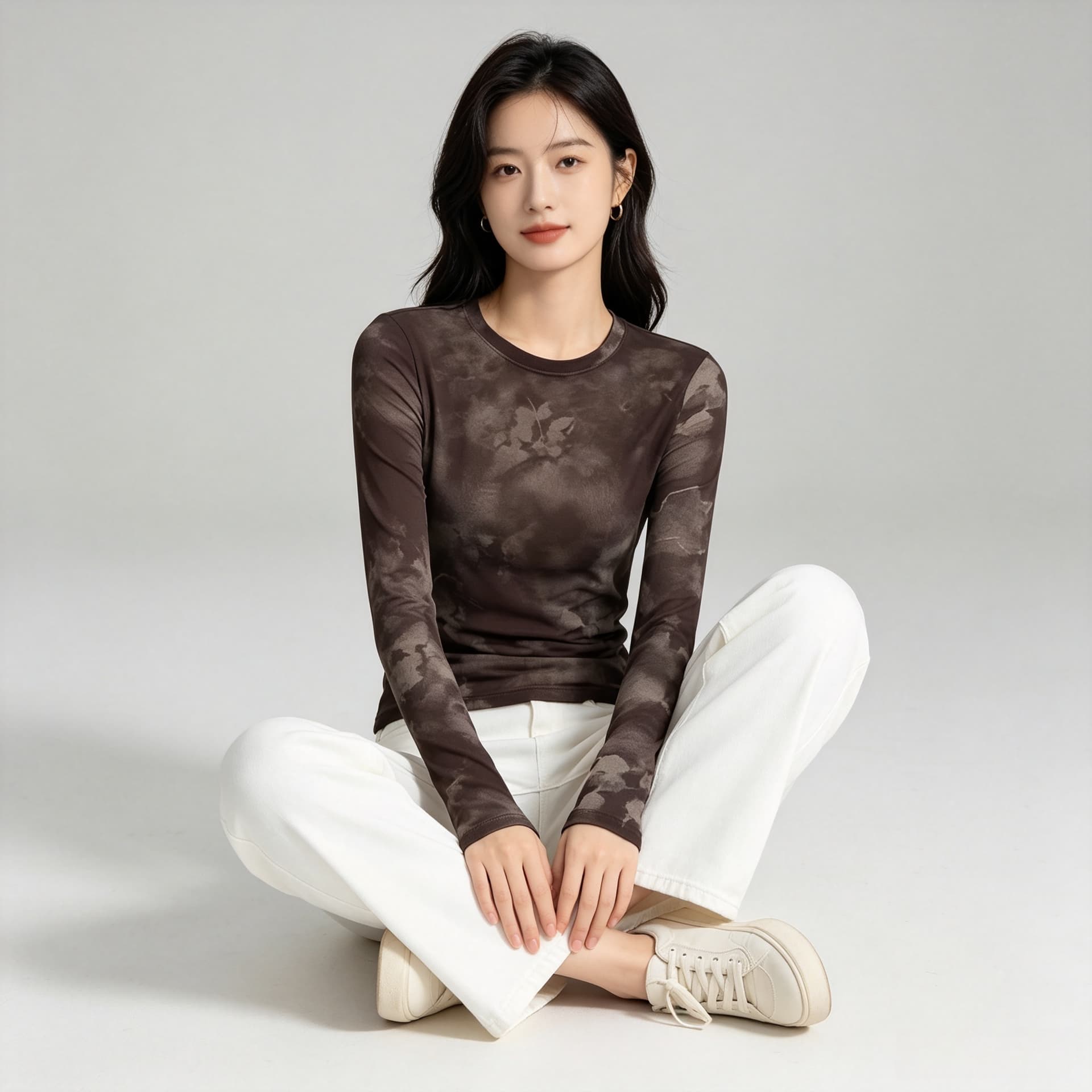 가을 신제품 레이스 기본 셔츠 여성 외국 가스 라운드 넥 한국 스타일 몸매 가꾸기 슬림해 보이는 품격 망사 인사이드 가져 가라. 긴팔 맨위 상세 이미지 17