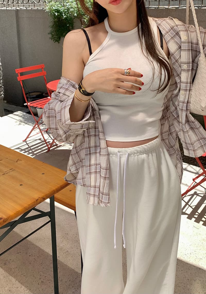 있음 선적 패션 폴로 칼라 체크무늬 패치워크 색상 캐주얼 셔츠 상세 이미지 15
