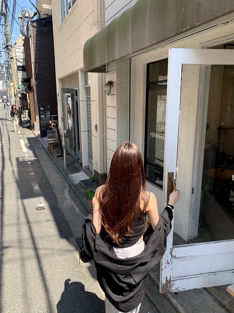 있음 선적 폴로 칼라 싱글 줄 버튼 루즈핏 긴팔 카디건 코트 셔츠 상세 이미지 3