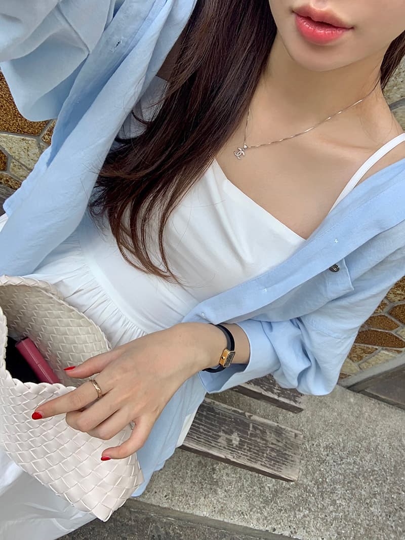 있음 선적 폴로 칼라 싱글 줄 버튼 루즈핏 긴팔 카디건 코트 셔츠 상세 이미지 21