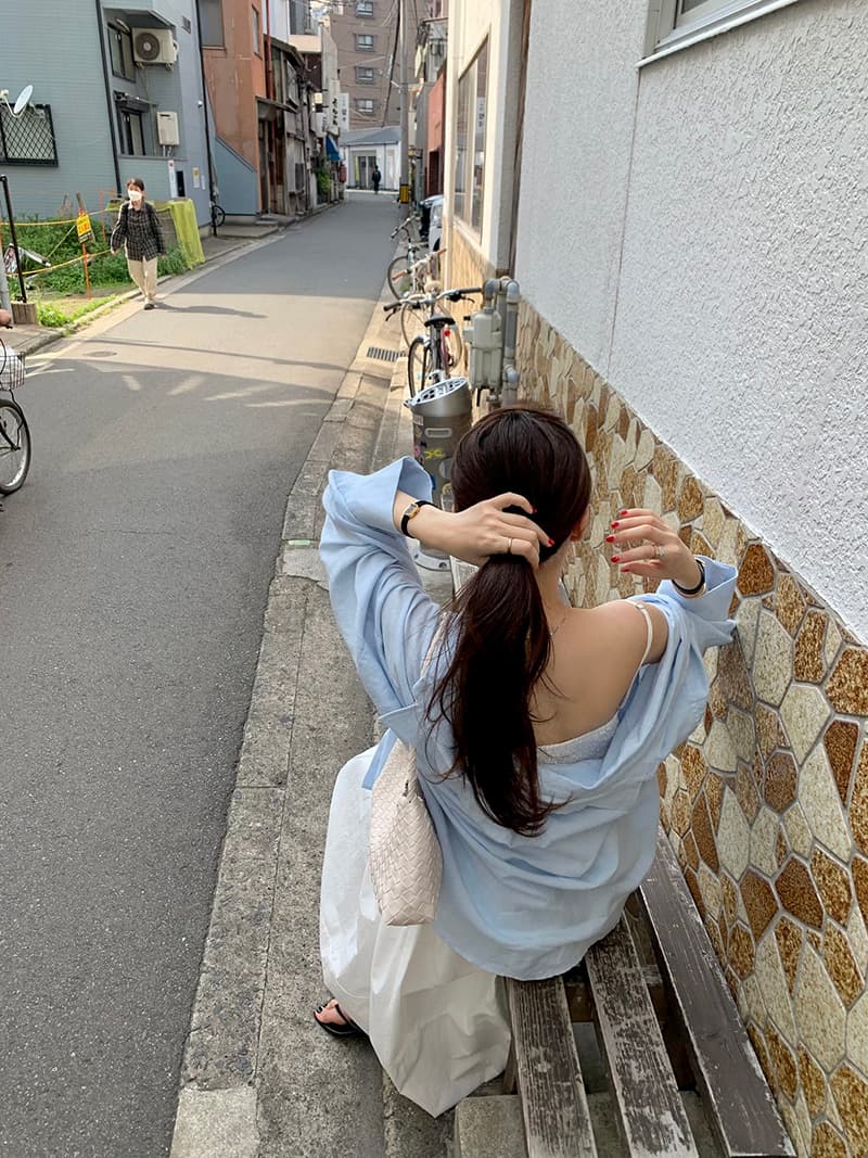 있음 선적 폴로 칼라 싱글 줄 버튼 루즈핏 긴팔 카디건 코트 셔츠 상세 이미지 22