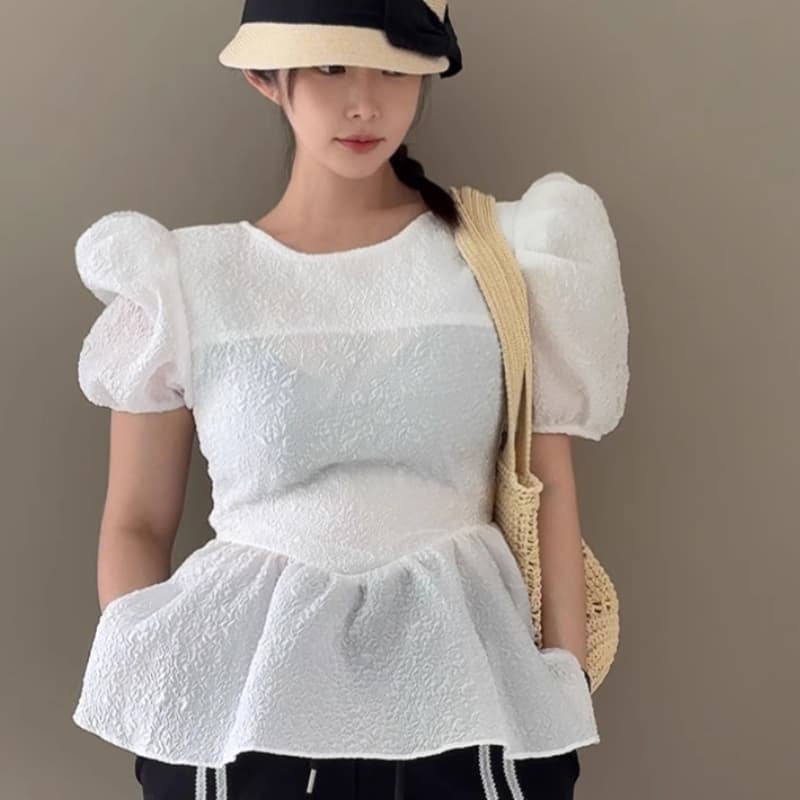 있음 선적 백리스 레이스업 거품 소매 치마 진자 셔츠 맨위 이미지 3