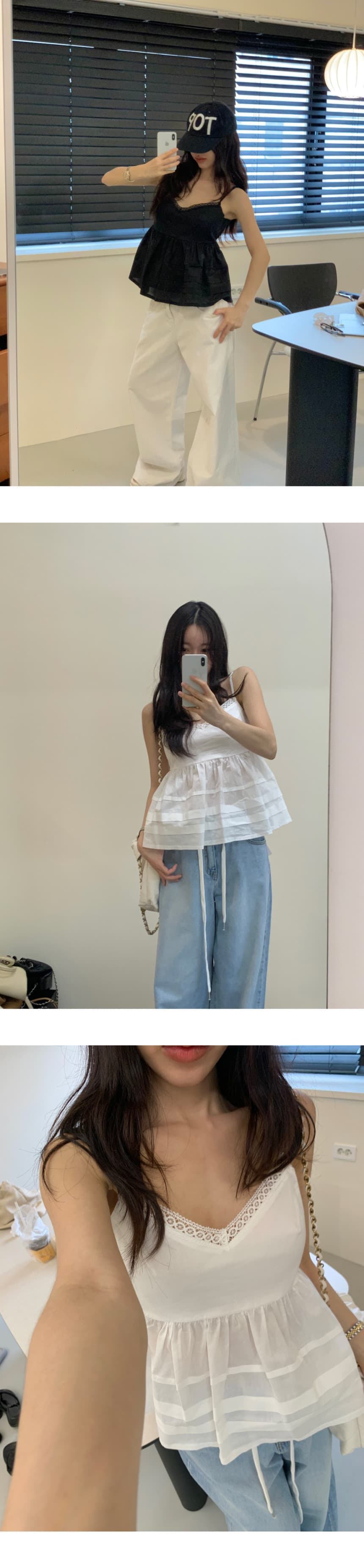 있음 선적 미니멀리즘 몸매 가꾸기 백리스 단색 캐미솔 상세 이미지 4