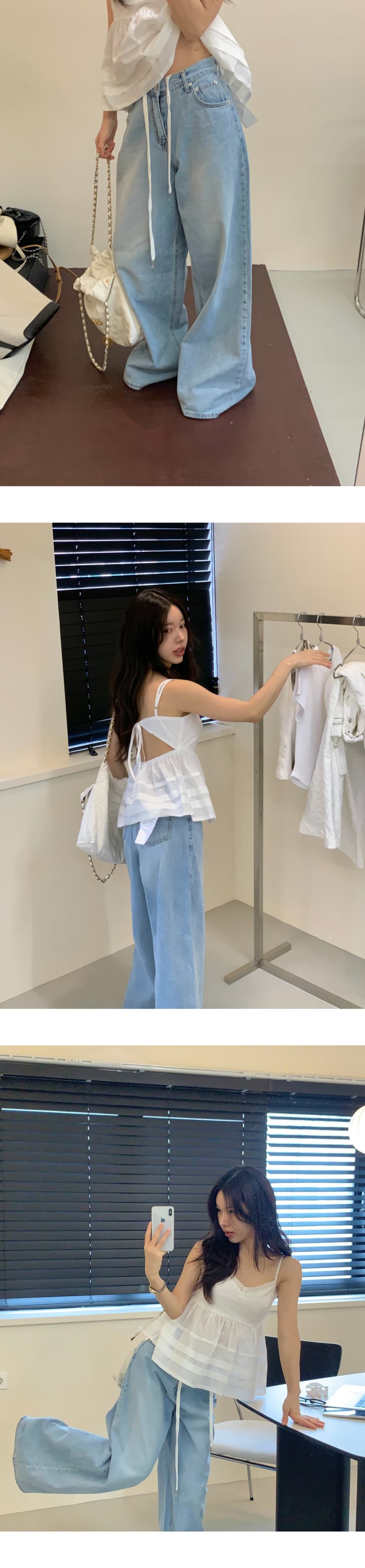 있음 선적 미니멀리즘 몸매 가꾸기 백리스 단색 캐미솔 상세 이미지 5