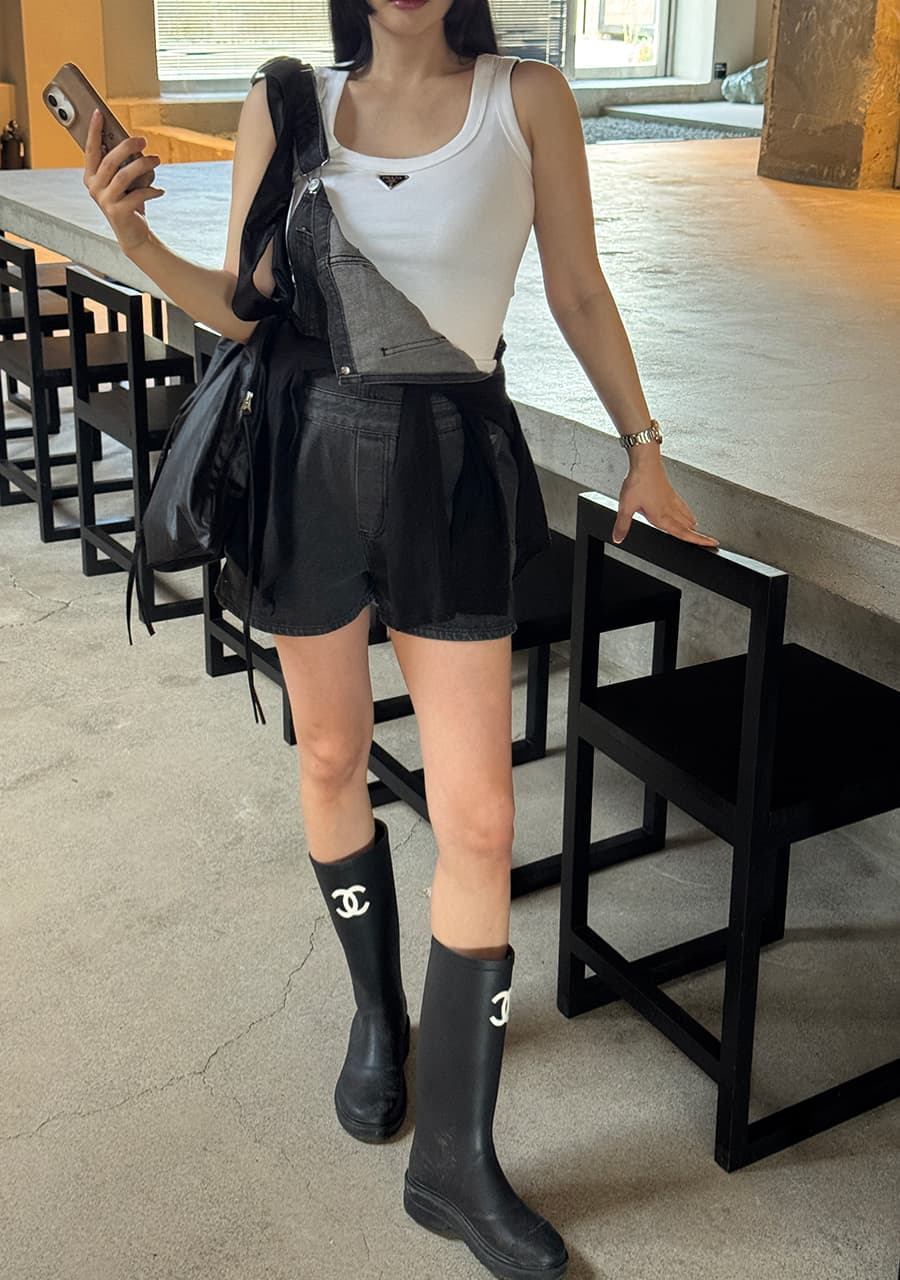 있음 선적 여름 패션 다용도 연령 감소 멜빵 올인원 반바지 상세 이미지 6