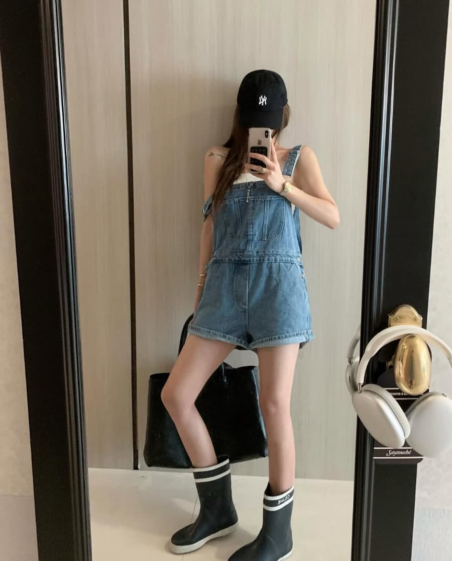 있음 선적 여름 패션 다용도 연령 감소 멜빵 올인원 반바지 상세 이미지 22