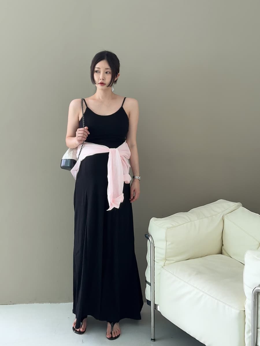 있음 선적 새로운 고급 센스 백리스 작은 대중 품격 슬림해 보이는 슬립 드레스 롱 스커트 상세 이미지 12