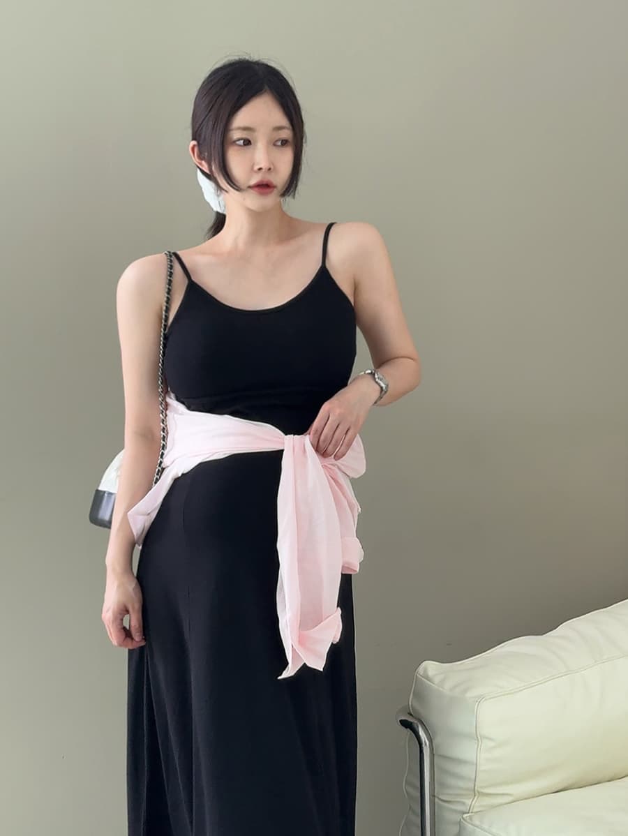 있음 선적 새로운 고급 센스 백리스 작은 대중 품격 슬림해 보이는 슬립 드레스 롱 스커트 상세 이미지 13