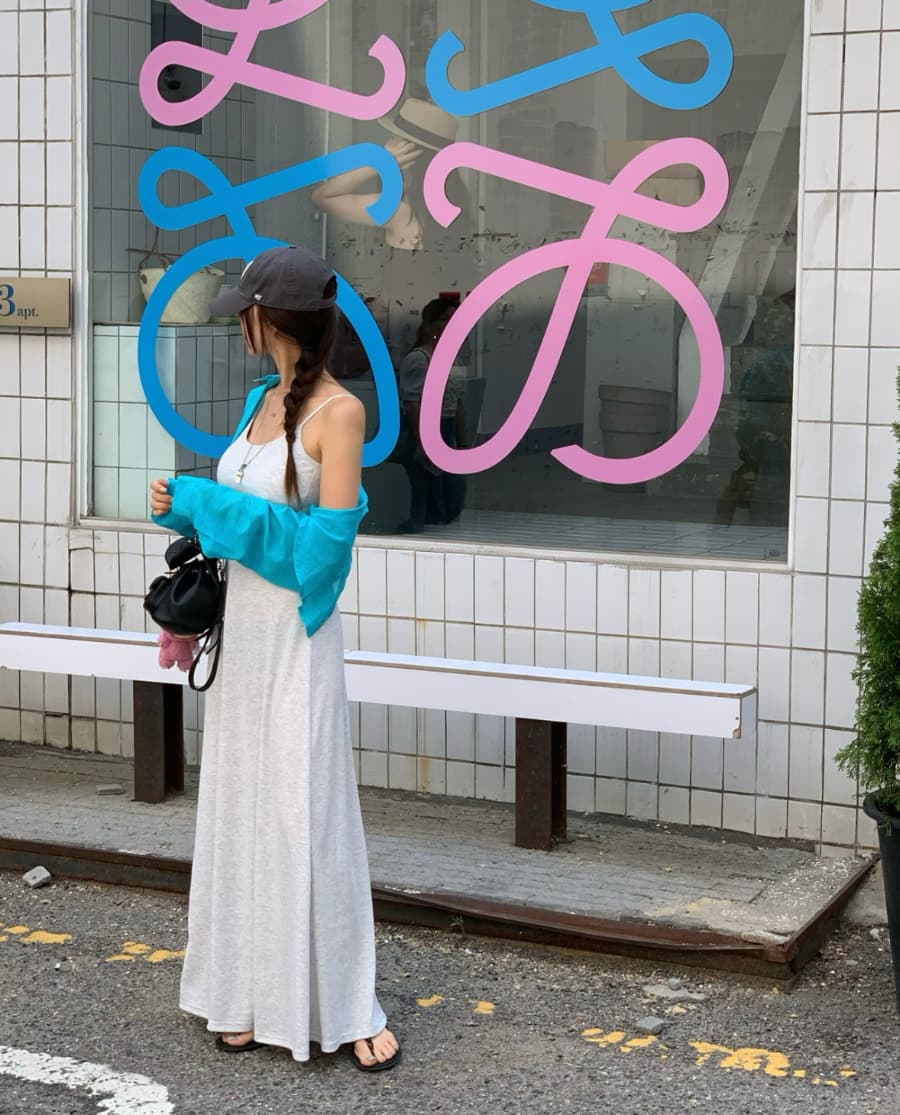 있음 선적 새로운 고급 센스 백리스 작은 대중 품격 슬림해 보이는 슬립 드레스 롱 스커트 상세 이미지 25