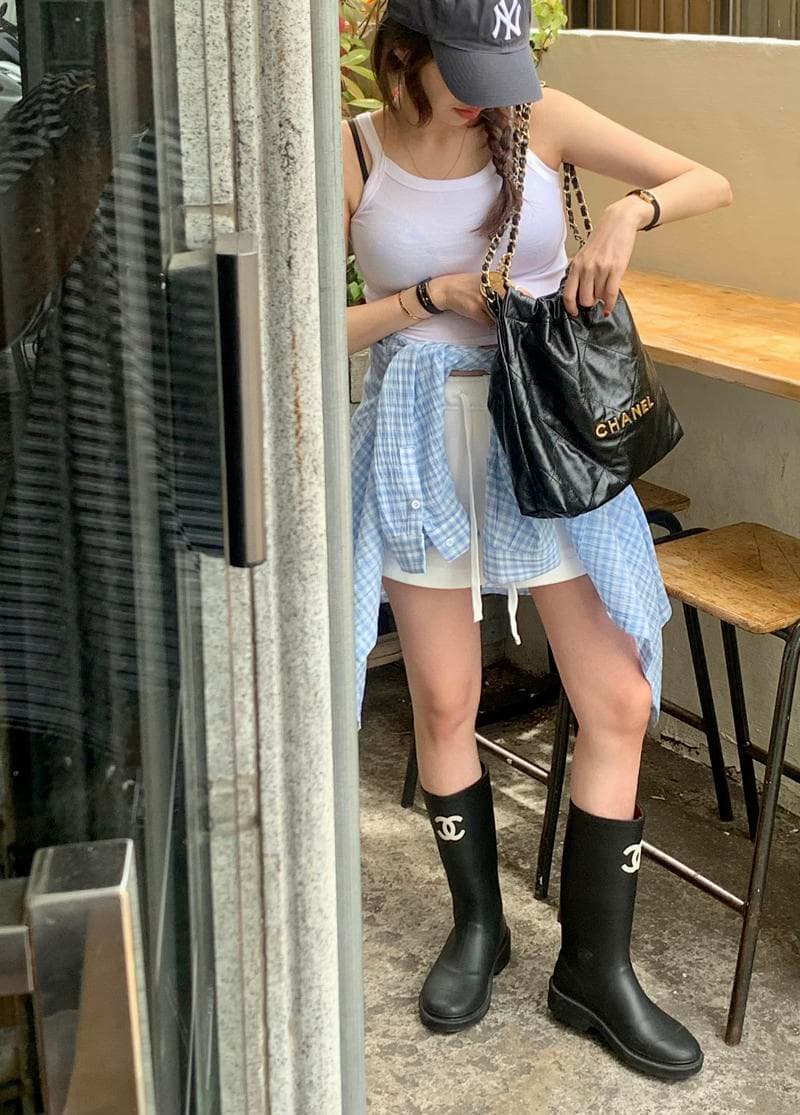 있음 선적 캐주얼 루즈핏 다용도 긴팔 작은 격자 셔츠 맨위 상세 이미지 7
