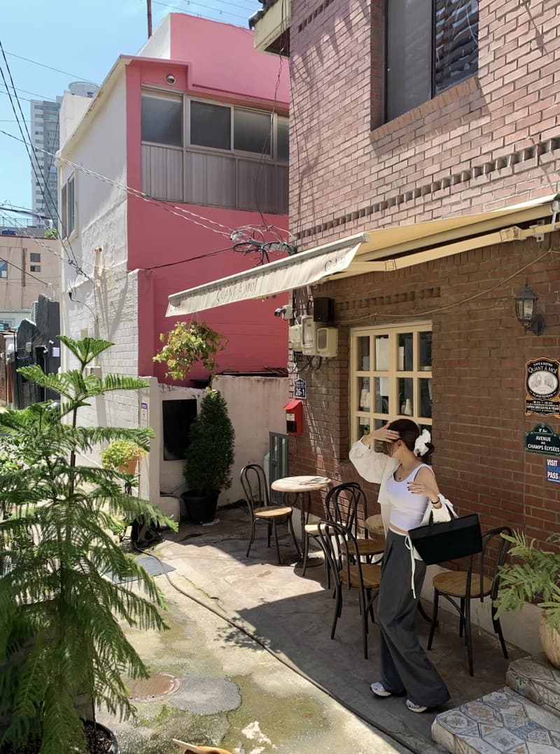 있음 선적 고급 원단 배색 패치워크 허리 머리 측면 지퍼 캐주얼 바지 상세 이미지 3