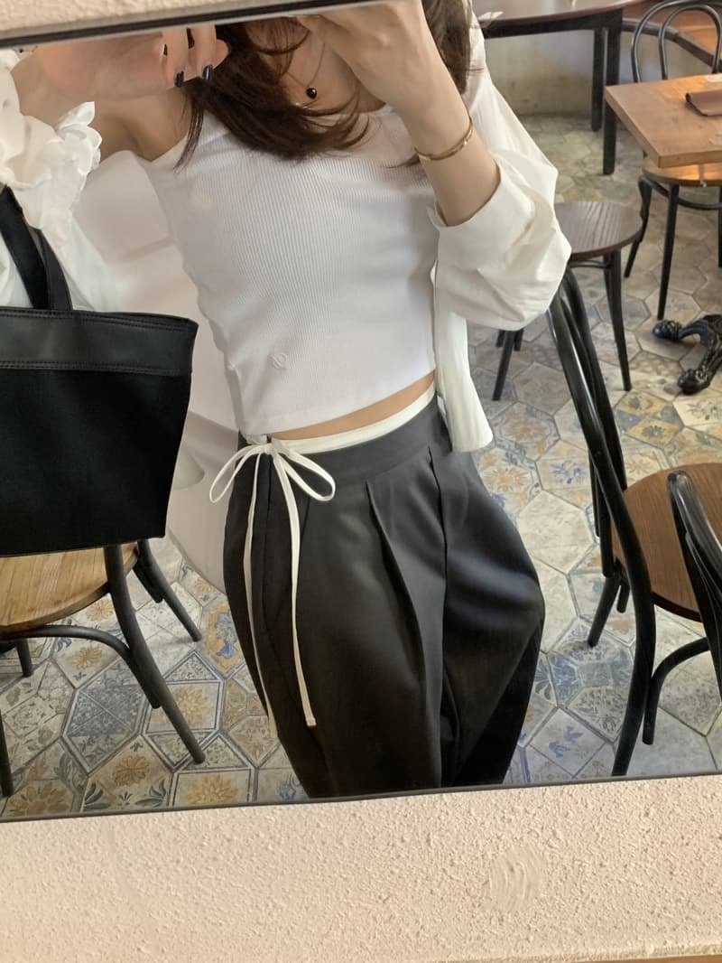 있음 선적 고급 원단 배색 패치워크 허리 머리 측면 지퍼 캐주얼 바지 상세 이미지 10