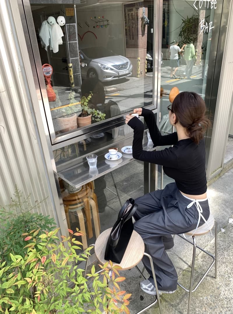 있음 선적 고급 원단 배색 패치워크 허리 머리 측면 지퍼 캐주얼 바지 상세 이미지 15