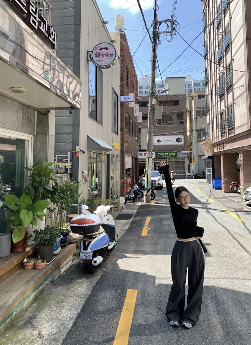 있음 선적 고급 원단 배색 패치워크 허리 머리 측면 지퍼 캐주얼 바지 상세 이미지 23