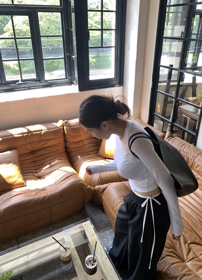 있음 선적 고급 원단 배색 패치워크 허리 머리 측면 지퍼 캐주얼 바지 상세 이미지 25