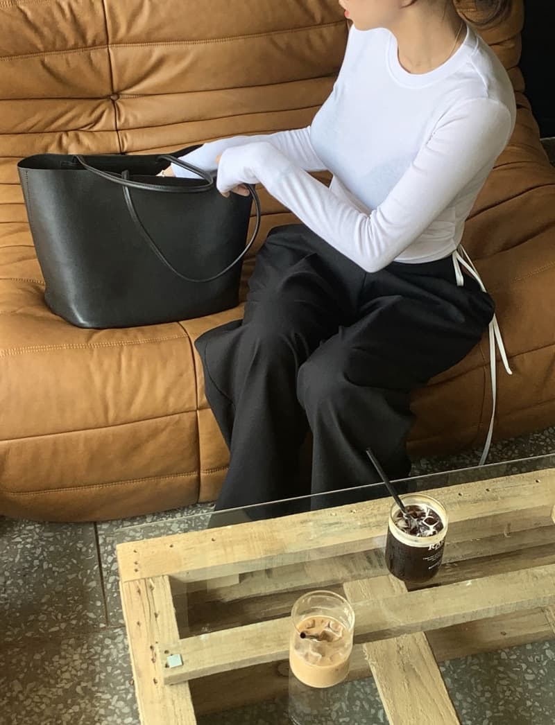 있음 선적 고급 원단 배색 패치워크 허리 머리 측면 지퍼 캐주얼 바지 상세 이미지 27