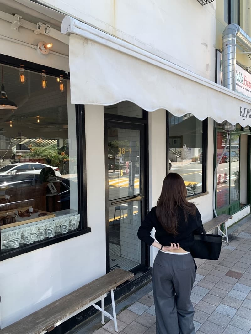 있음 선적 고급 원단 배색 패치워크 허리 머리 측면 지퍼 캐주얼 바지 상세 이미지 34