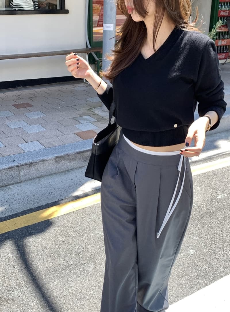 있음 선적 고급 원단 배색 패치워크 허리 머리 측면 지퍼 캐주얼 바지 상세 이미지 41
