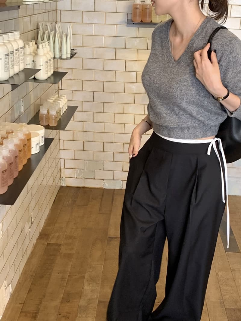 있음 선적 고급 원단 배색 패치워크 허리 머리 측면 지퍼 캐주얼 바지 상세 이미지 51
