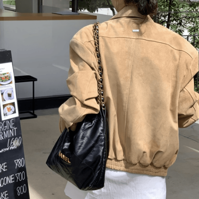 있음 선적 레트로 지퍼 폴로 칼라 밑단 허리밴드 캐주얼 다용도 재킷 맨위 이미지 2