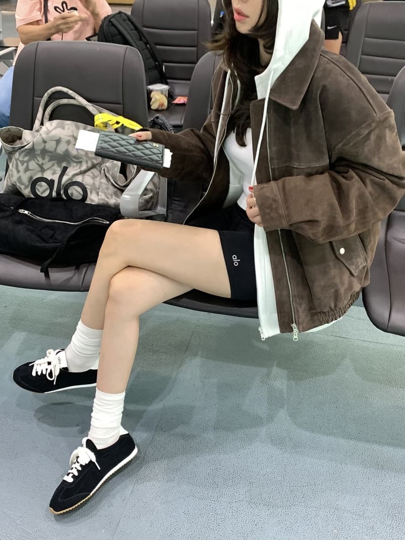 있음 선적 레트로 지퍼 폴로 칼라 밑단 허리밴드 캐주얼 다용도 재킷 맨위 상세 이미지 17