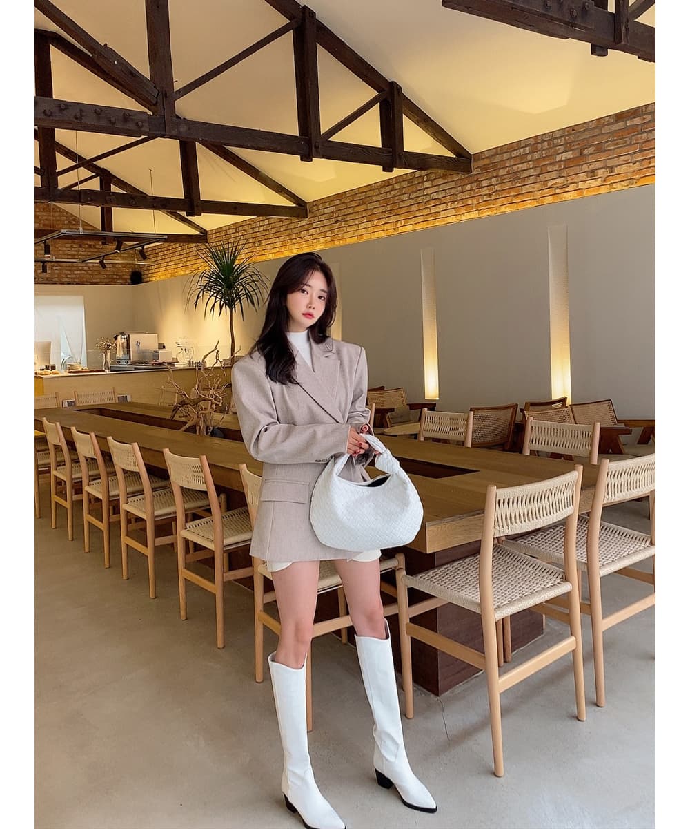 있음 선적 작은 대중 디자인 두 버클 뒤로 트임 레이스업 캐주얼 정장 상세 이미지 8