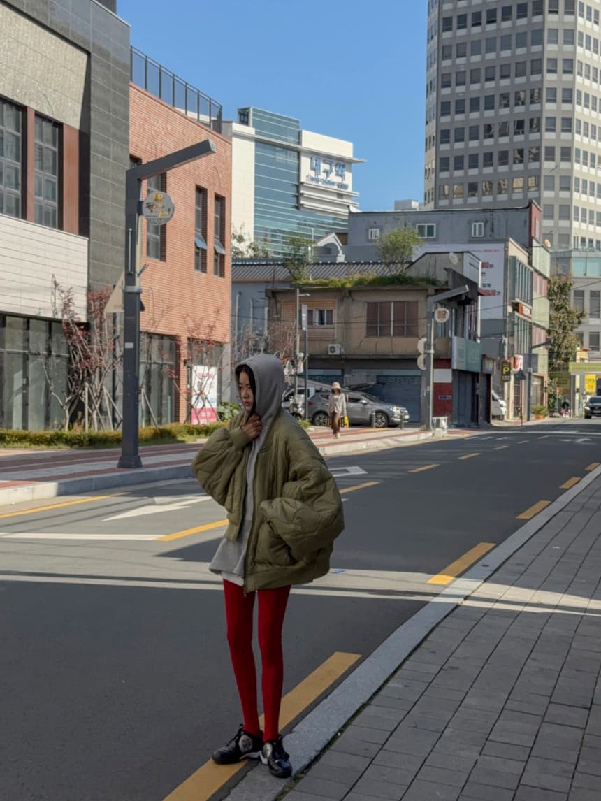 있음 선적 단색 후드 치마 더블 지퍼 중간 길이 후드티 재킷 상세 이미지 14