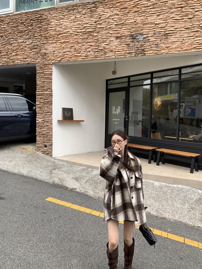 있음 선적 두꺼운 모직 외투 루즈핏 중간 길이 솜을 넣은 보온 코트 상세 이미지 11