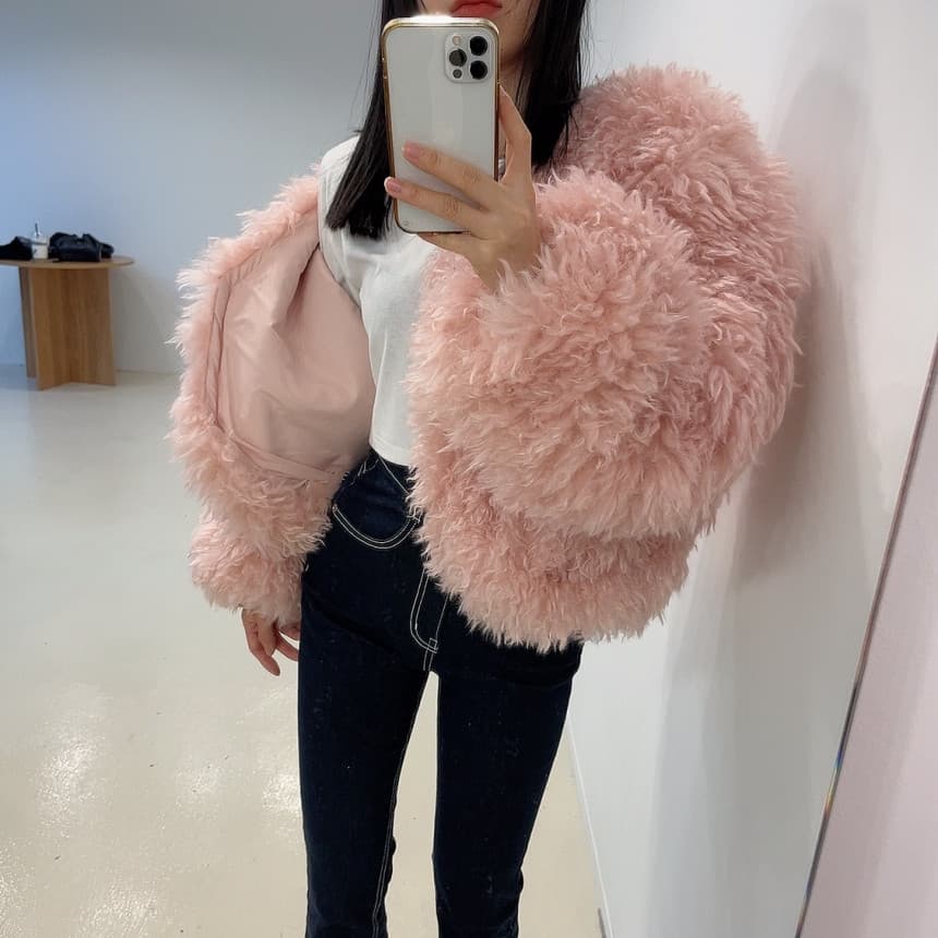 있음 선적 인공 환경 보호 모피 푹신한 털이 많은 모피 재킷 여성 겨울 솜을 넣은 상세 이미지 11
