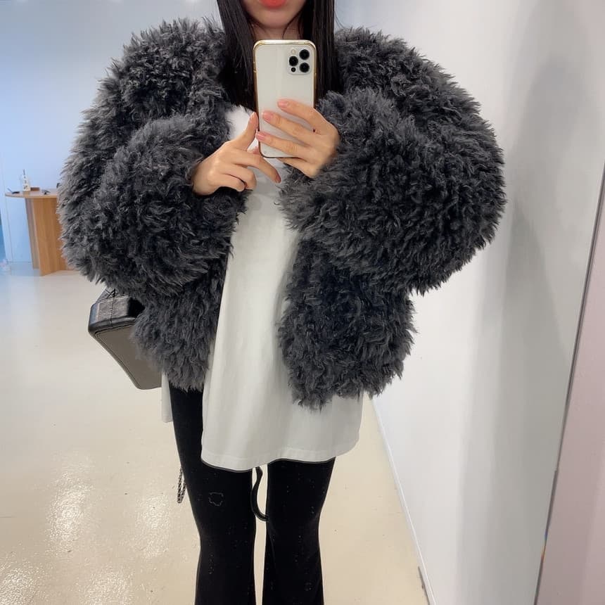 있음 선적 인공 환경 보호 모피 푹신한 털이 많은 모피 재킷 여성 겨울 솜을 넣은 상세 이미지 22