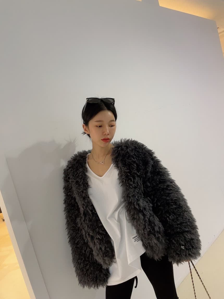 있음 선적 인공 환경 보호 모피 푹신한 털이 많은 모피 재킷 여성 겨울 솜을 넣은 상세 이미지 25
