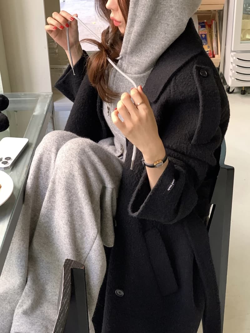 있음 선적 작은 대중 다용도 후드 더블 지퍼 디자인 센스 루즈핏 긴팔 후드티 바지 투피스 세트 상세 이미지 11