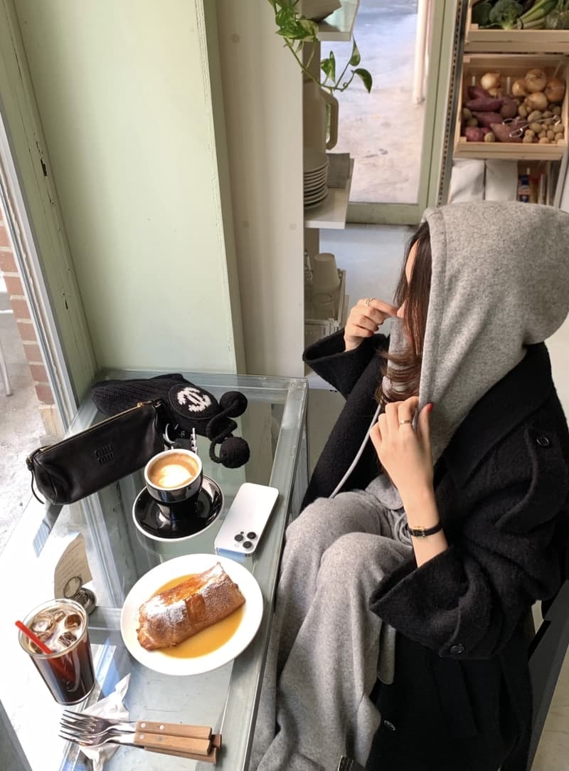 있음 선적 작은 대중 다용도 후드 더블 지퍼 디자인 센스 루즈핏 긴팔 후드티 바지 투피스 세트 상세 이미지 12