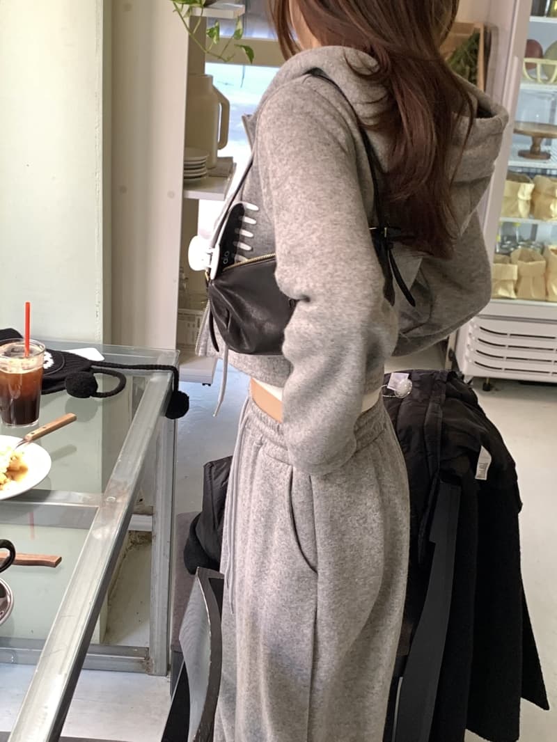 있음 선적 작은 대중 다용도 후드 더블 지퍼 디자인 센스 루즈핏 긴팔 후드티 바지 투피스 세트 상세 이미지 21