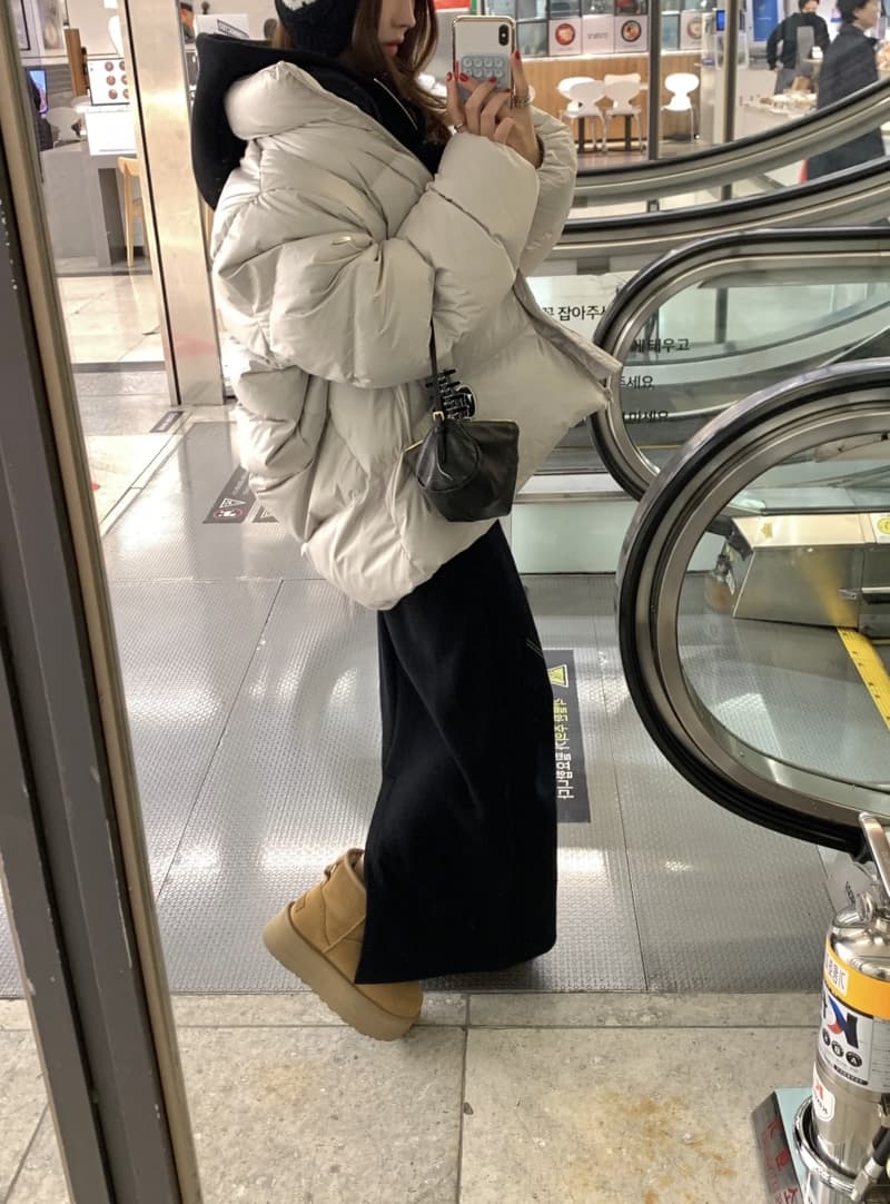있음 선적 느긋한 바람 후드 더블 지퍼 후드티 맨위 허리밴드 트임 반신 스커트 투피스 세트 상세 이미지 11