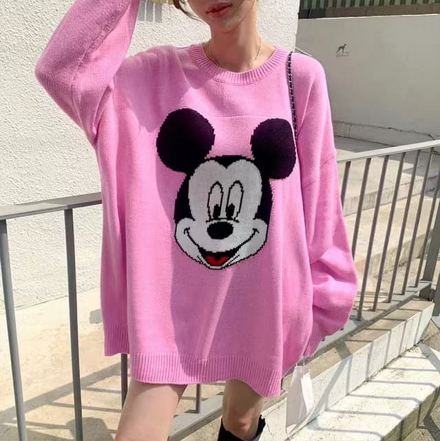 있음 선적 패션 만화 풀오버 루즈핏 스웨터 상세 이미지 19
