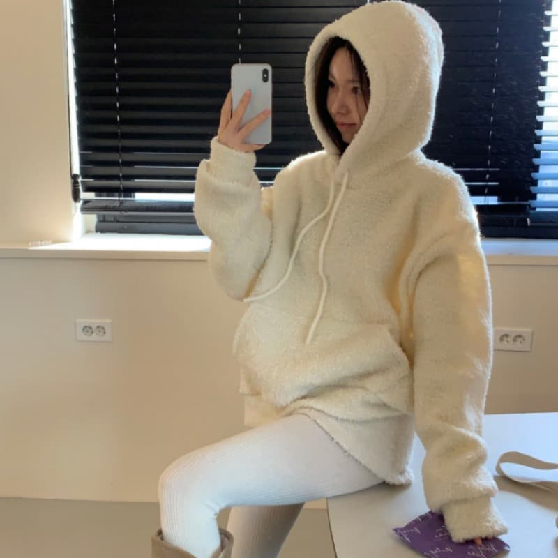 있음 선적 후드 양털 두꺼운 후드티 맨위 다용도 캐주얼 반바지 2 세트