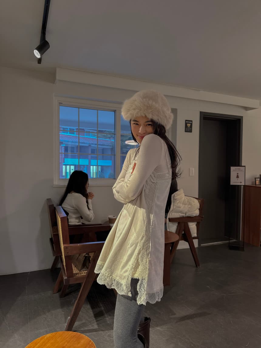 있음 선적 새로운 분위기 센스 레이스 조각 벨벳 빛 럭셔리 슬립 드레스 상세 이미지 6