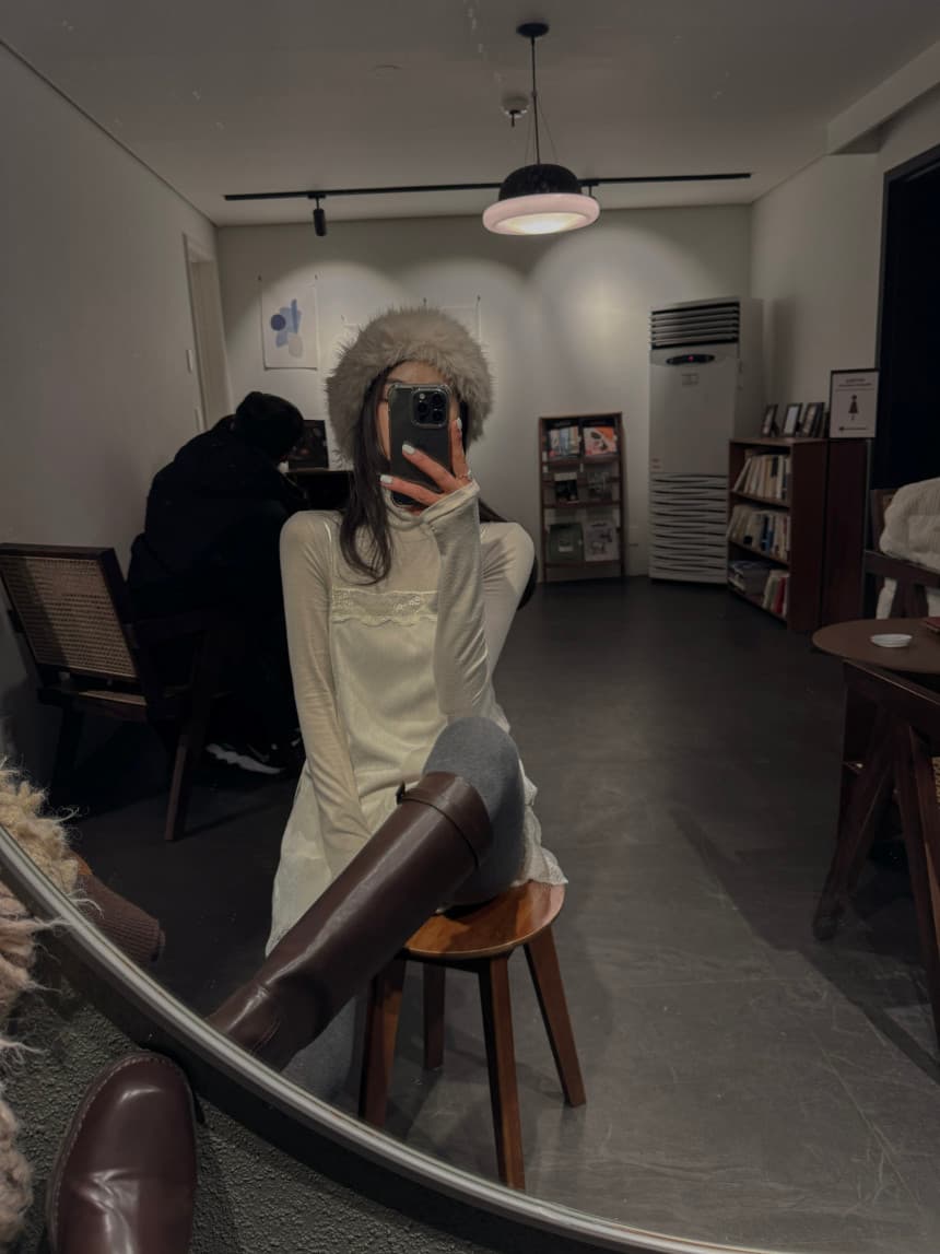 있음 선적 새로운 분위기 센스 레이스 조각 벨벳 빛 럭셔리 슬립 드레스 상세 이미지 7