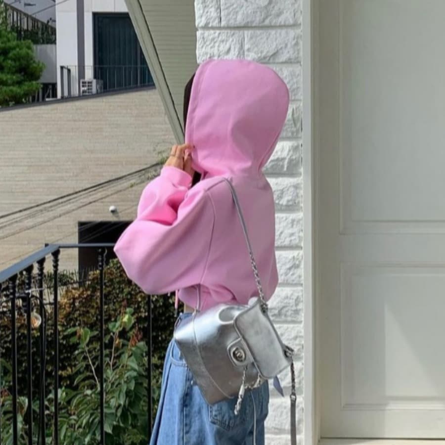 있음 선적 하트 자수 후드 티 스웨터 이미지 4